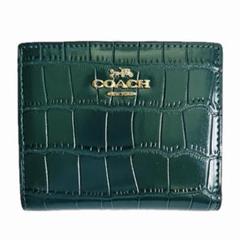 COACH グリーン 二つ折り財布 レザー製 新作新品COACHコーチ折り財布グリーンカラー