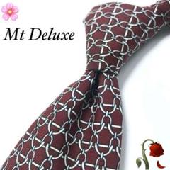 【美品】Mt Deluxe ネクタイ 小紋柄 ワインレッド ホワイト