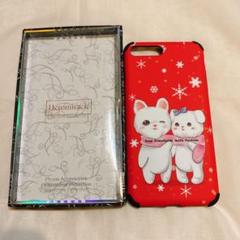 iPhone7plus ケース　猫柄　猫　赤　レッド　可愛い
