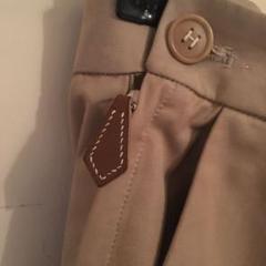 HERMES ベージュ タックパンツ