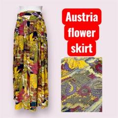 vintageヴィンテージスカート花柄Austriaゴムレトロヨーロッパ海外古着