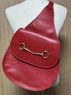 グッチ　GUCCI オールドグッチ　ホースビット　ボディバッグ　赤　本物 グッチ GUCCI オールドグッチ ホースビット ボディバッグ 赤