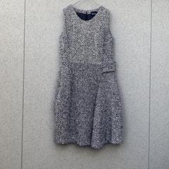 2316【Randa】0♡ノースリーブツイードワンピース 毛混合 膝下 裏地