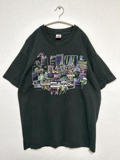 90s USA製 アート 街並み 夜景 シングルステッチ ヴィンテージ Tシャツのサムネイル