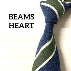 ビームスハート　BEAMS HEART ネクタイ　ストライプネイビー　グリーンのサムネイル