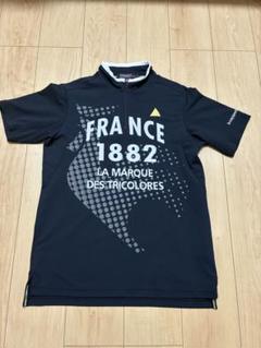 ルコックスポルティフ　ハーフジップ　メンズ　半袖　Lブラック　ゴルフ　速乾