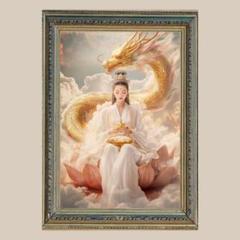 専用【勝利・金運】金龍様　3・原画・油彩画・額装・特大 150mm×500mm 漆黒金龍図 オーダーありがとうございます