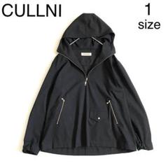 4701【美品】クルニ ハーフジップパーカー ゴールド金具 アシンメトリー 黒 4701【美品】クルニ ハーフジップパーカー ゴールド金具