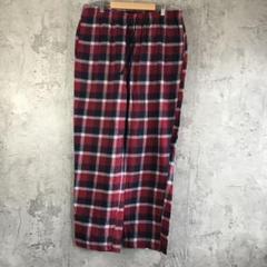 YA4708古着　パジャマパンツ　チェック　赤　紺　白　90s Y2K