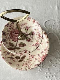 美品】JOHNSON BROTHERS 薔薇 アフタヌーンティプレート2958