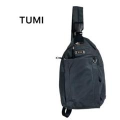【美品】TUMI VOYAGUER ナイロン　スリングバッグ　ブルーグレー