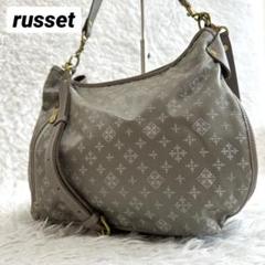 ほぼ未使用　ラシット　2way ショルダーバッグ　ナイロン　レザー　グレー 未使用】ラシット ワンショルダーバッグ ナイロン 総柄 2WAY