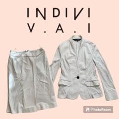 【13日迄6980→5100】indivivai ノーカラージャケットスカートのサムネイル