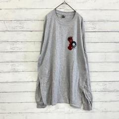 ギルダン 長袖カットソー ロンT クルーネック プリントロゴ 大きいサイズ XL
