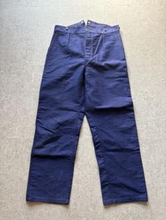 30s フランス　ブラウンモールスキン　パンツ　デッドストック Deadstock 1940-50'S AU FUSIL Moleskin Work Trousers 黒
