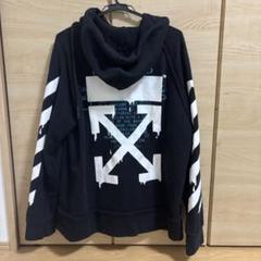 OFF-WHITE グラフィックパーカー ブラック XS オフホワイト