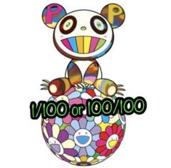 村上隆 お花の玉の上でパンダの子供、鎮座しております。