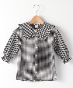 未使用品！petit mainビッグフリル衿ブラウス【5分袖】