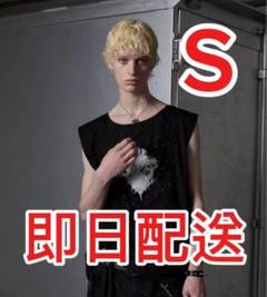 GRANCY シャーリングデザインラインストーングラフィックノースリーブT S3