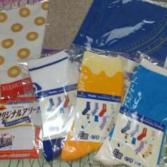 ブルボン くじ ハンカチーフ３枚、くつ下３足、シール 合計７点セット