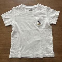 キッズ 110 白Tシャツ 半袖 ミッキー UNIQLO