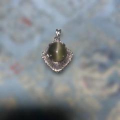 キャッツアイ　ダイヤ　シルバー925 ペンダント 約3.5cm
