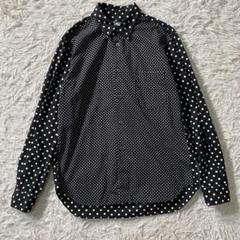 【美品】ブラックコムデギャルソン　長袖シャツ　ドット柄　切替　Mサイズ　日本製