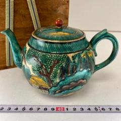 江戸後期　青九谷　急須　時代木箱付　横幅17.5㎝　東Y5-0413② m14259527354_1.jpg?1681356335