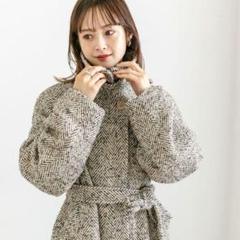 【mystic】ジャガードミドルコート ミスティック mystic ジャガードミドルコート （BRN