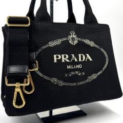 美品　PRADA カナパ　S ブラック PRADA プラダ トートバッグ カナパ 2WAY SS ミニ ブラック