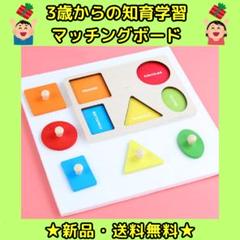 型はめパズル　マッチングボード　ペグ　木製　知育玩具　モンテッソーリ