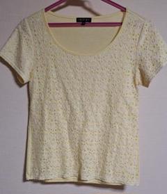 INDIVI イエロー レース 半袖Tシャツ 38