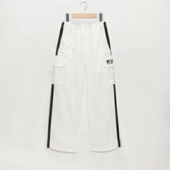 by loveit バイラビット カーゴパンツ ライン ジャージ 白 ホワイト