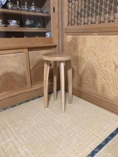 1225 建具屋一筋58年のおじいちゃんの手作りスツール、イス☆けやき 1225 建具屋一筋58年のおじいちゃんの手作りスツール、イス