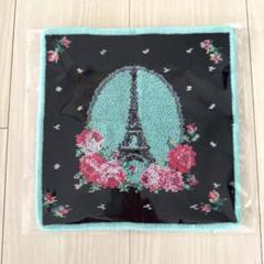 【2枚セット】FEILER エッフェル塔　刺繍 ハンカチ ネイビー　ゴールド ⭐︎新品⭐︎ FEILER エッフェル塔柄 水色フチ フェイラー
