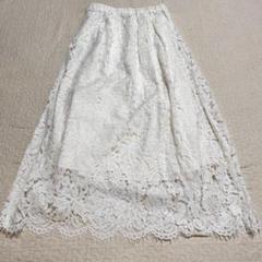 ルクールブラン　総レーススカート　ウエストゴム　ボトムス M a1976
