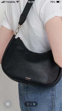 ☆さやみ☆ラシット ハーフムーン ワンショルダーバッグ 黒 レザー シボ WEB限定 ハーフムーン2wayショルダーバッグ（ショルダーバッグ