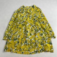 美品　クリスチャンディオール　ブラウス　オープンカラー　ミモザ　夏素材　M