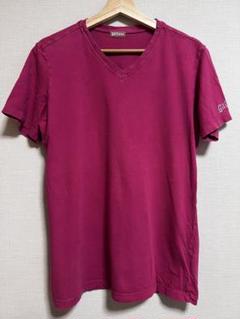 galliano マゼンタ Vネック Tシャツ