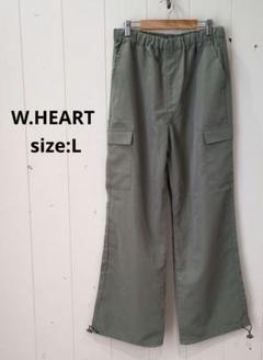 W.heart ダブルハート ドロスト カーゴパンツ カーキ L