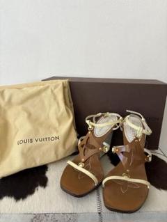 希少⭐︎LOUIS VUITTON ブラウン アイボリー ウェッジサンダル35 希少⭐︎LOUIS VUITTON ブラウン アイボリー ウェッジサンダル35