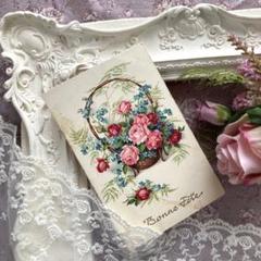 アンティークポストカード　薔薇の蕾のひと滴から生まれたような美しい少女 アンティークポストカード薔薇の蕾のひと滴から生まれたような