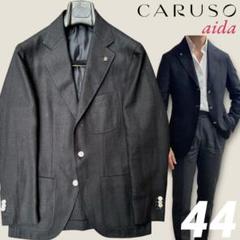 カルーゾ⭐️ジャケット‼️44‼️aida⭐️ブラックブレザー×メタルボタン⭐️麻混 カルーゾ⭐️ジャケット‼️44‼️aida⭐️ブラックブレザー