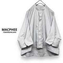 定価¥15,400 MACPHEEコットンブロード バンドカラークロップドシャツ