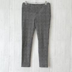 .【ヴァンドゥーオクトーブル】 スキニーパンツ 総柄 チェック ストレッチ