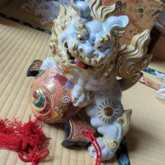 AG7 九谷焼 獅子小槌獅子 打出の小槌 2点 座布団付 美品 縁起物 飾り物 AG7 九谷焼 獅子小槌獅子 打出の小槌 2点 座布団付 美品 縁起物