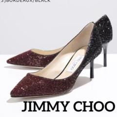 極美品 JIMMY CHOO ジミーチュウ パンプス ROMY60 37.5 ROMY 60 | ジミー チュウ JP リボン付き Latte ナッパレザー