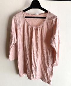 Comfort basic シンプル無地トップス ピンクレース カジュアル上品②のサムネイル