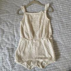 【美品】H＆M キャミソール形ロンパース 白 レース 92cm