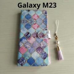 ✨Galaxy M23 ケース 手帳型 花柄 可愛い ブルー ピンク 紫 水色